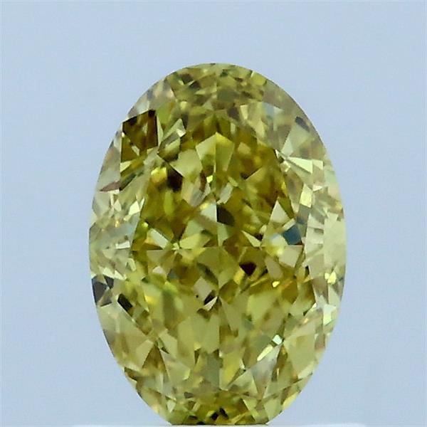 1.04 Carat Oval Lab Grown Diamond, Fancy Intense Yellow Color, VS1 Clarity