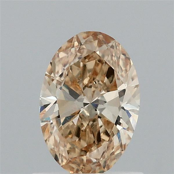 0.84 Carat Oval Lab Grown Diamond, Fancy Intense Yellow Color, VVS2 Clarity