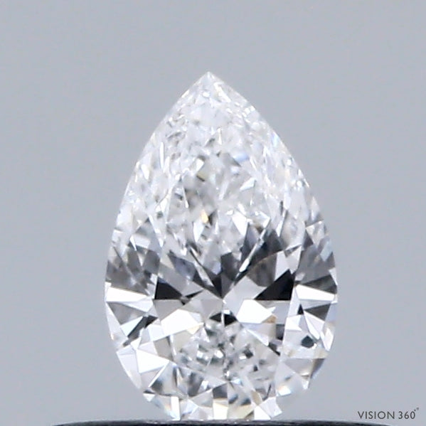 0.30 Carat Pear Lab Grown Diamond, Very Good Polish, D Color, VVS2 Clarity