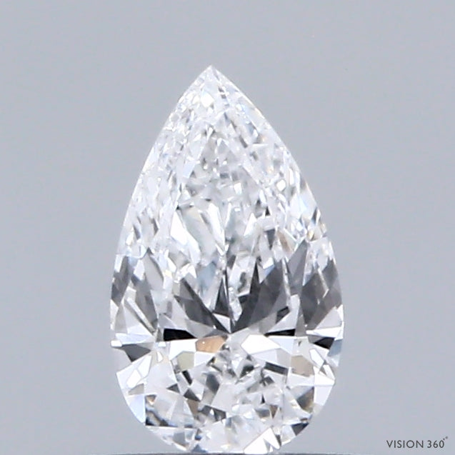 0.32 Carat Pear Lab Grown Diamond, Very Good Polish, D Color, VVS2 Clarity