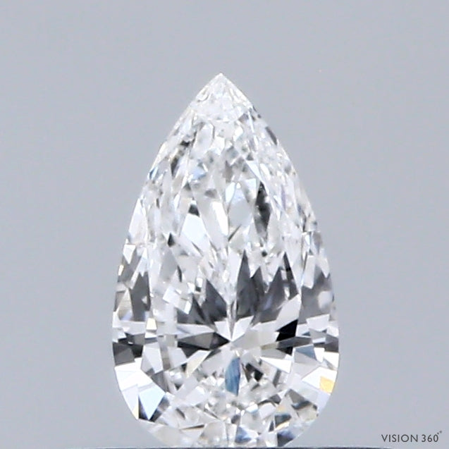 0.32 Carat Pear Lab Grown Diamond, Very Good Polish, E Color, VVS2 Clarity