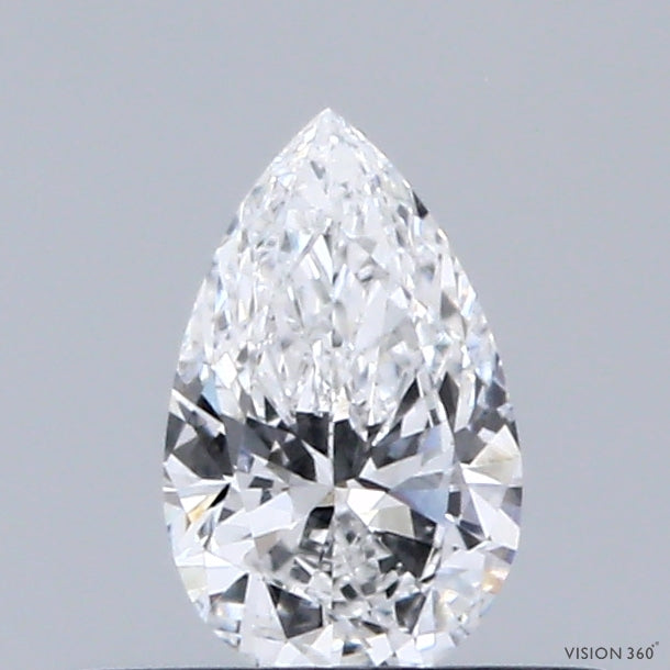 0.32 Carat Pear Lab Grown Diamond, Very Good Polish, E Color, VVS2 Clarity