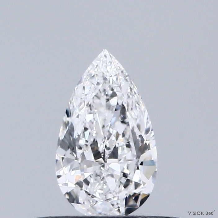 0.33 Carat Pear Lab Grown Diamond, Very Good Polish, D Color, VVS2 Clarity
