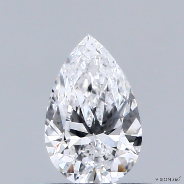 0.33 Carat Pear Lab Grown Diamond, Very Good Polish, D Color, VVS2 Clarity