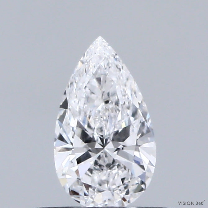 0.34 Carat Pear Lab Grown Diamond, Very Good Polish, D Color, VVS2 Clarity