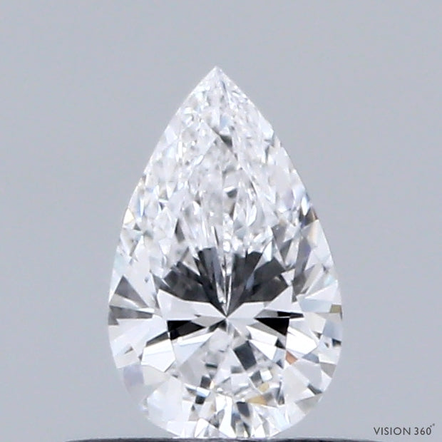 0.34 Carat Pear Lab Grown Diamond, Very Good Polish, D Color, VVS2 Clarity