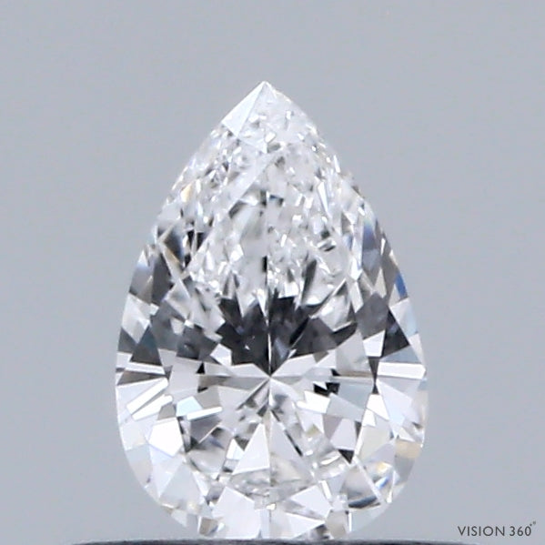0.35 Carat Pear Lab Grown Diamond, Very Good Polish, D Color, VVS2 Clarity