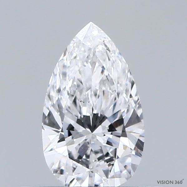 0.35 Carat Pear Lab Grown Diamond, Very Good Polish, D Color, VVS2 Clarity