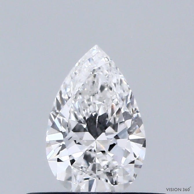 0.35 Carat Pear Lab Grown Diamond, Very Good Polish, E Color, VVS2 Clarity