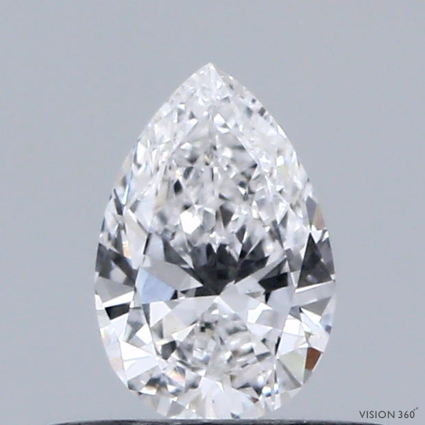 0.36 Carat Pear Lab Grown Diamond, Very Good Polish, D Color, VVS2 Clarity
