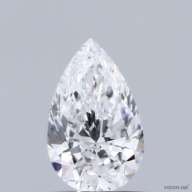 0.36 Carat Pear Lab Grown Diamond, Very Good Polish, D Color, VVS2 Clarity