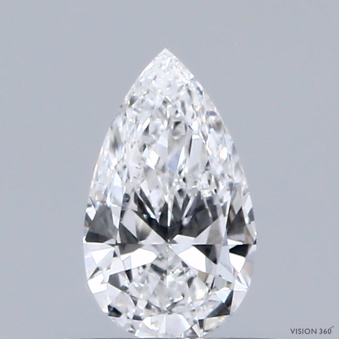 0.36 Carat Pear Lab Grown Diamond, Very Good Polish, D Color, VVS2 Clarity