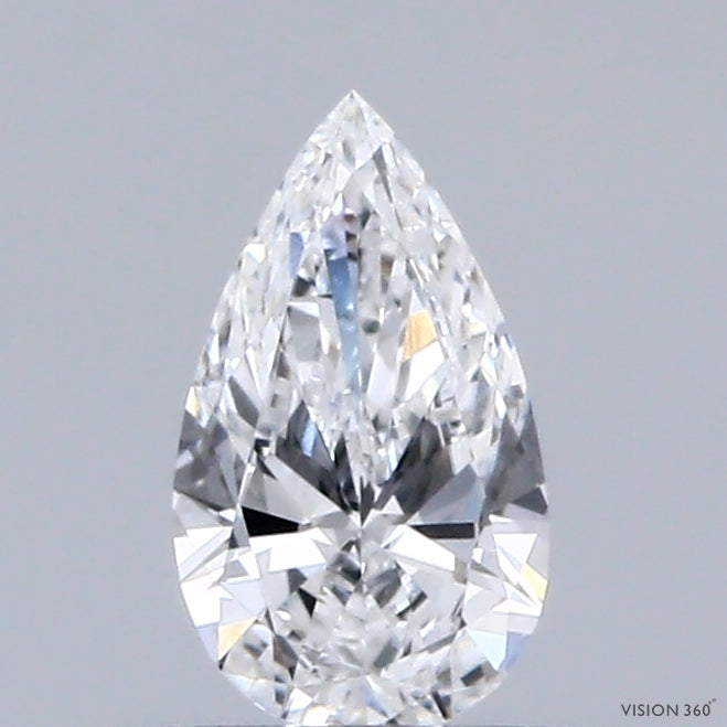 0.37 Carat Pear Lab Grown Diamond, Excellent Polish, D Color, VVS2 Clarity