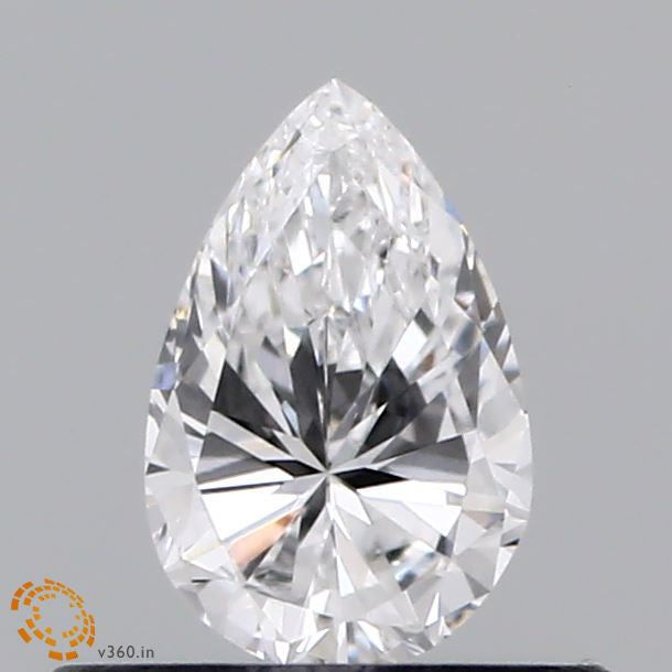 0.38 Carat Pear Lab Grown Diamond, Very Good Polish, D Color, VVS2 Clarity