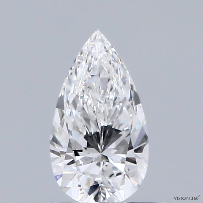 0.38 Carat Pear Lab Grown Diamond, Very Good Polish, E Color, VVS2 Clarity
