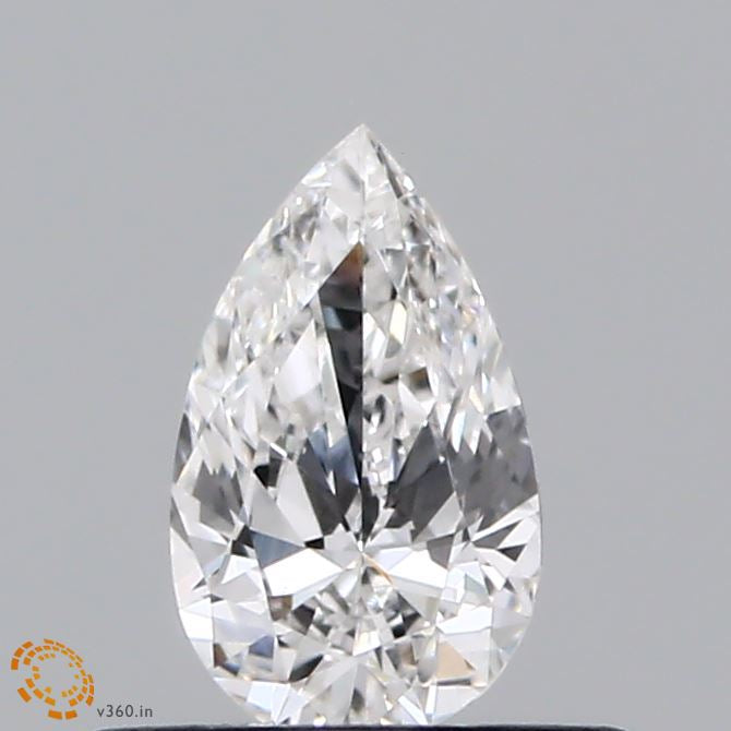 0.38 Carat Pear Lab Grown Diamond, Very Good Polish, E Color, VVS2 Clarity