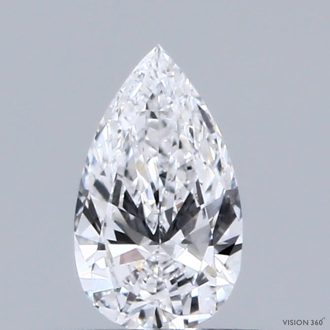 0.39 Carat Pear Lab Grown Diamond, Very Good Polish, D Color, VVS2 Clarity