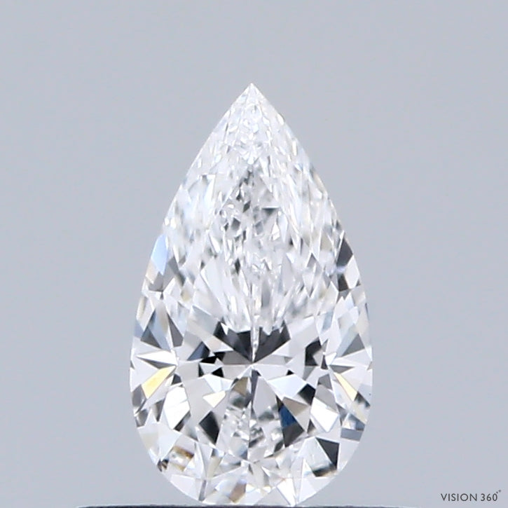 0.44 Carat Pear Lab Grown Diamond, Very Good Polish, E Color, VVS2 Clarity