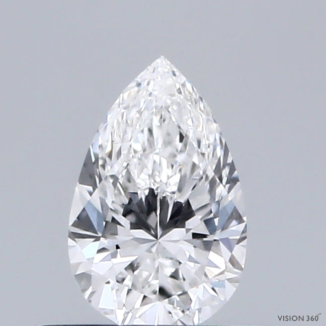 0.44 Carat Pear Lab Grown Diamond, Very Good Polish, E Color, VVS2 Clarity