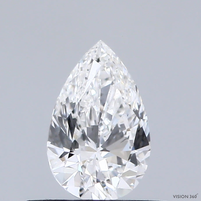 0.45 Carat Pear Lab Grown Diamond, Very Good Polish, D Color, VVS2 Clarity