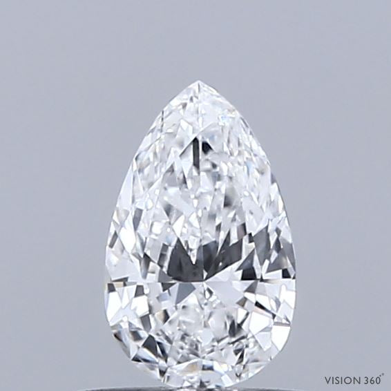 0.45 Carat Pear Lab Grown Diamond, Very Good Polish, D Color, VVS2 Clarity