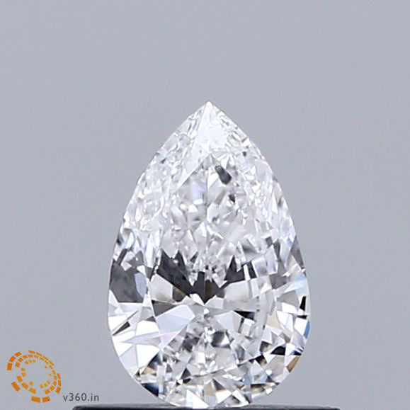 0.46 Carat Pear Lab Grown Diamond, Very Good Polish, D Color, VVS2 Clarity