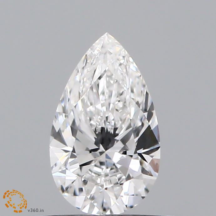0.46 Carat Pear Lab Grown Diamond, Very Good Polish, E Color, VVS2 Clarity