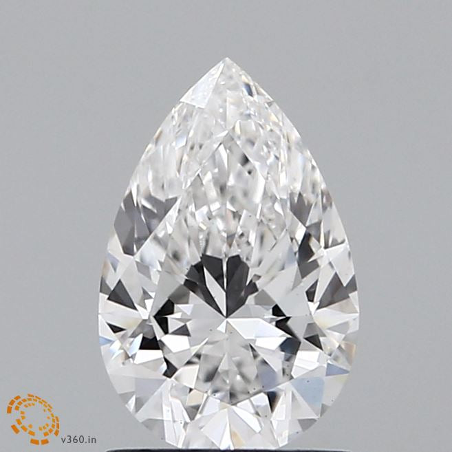 1.04 Carat Pear Lab Grown Diamond, Ideal Cut, E Color, VS2 Clarity