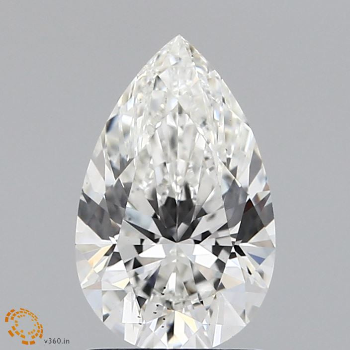 1.37 Carat Pear Lab Grown Diamond, Excellent Polish, F Color, VS2 Clarity