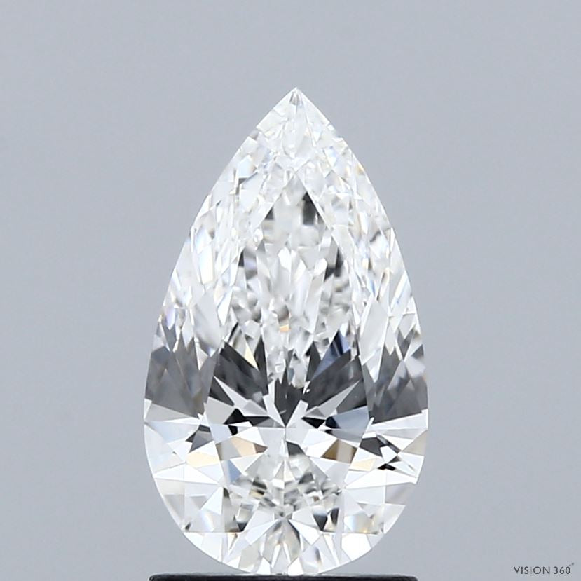 1.52 Carat Pear Lab Grown Diamond, Excellent Polish, F Color, VVS2 Clarity
