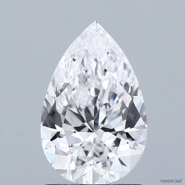 1.55 Carat Pear Lab Grown Diamond, Excellent Polish, E Color, VVS1 Clarity
