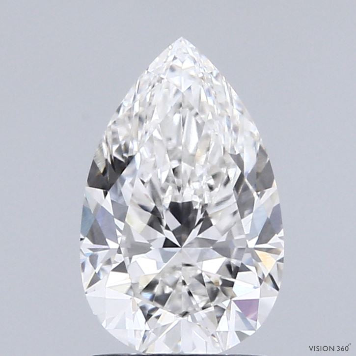 1.55 Carat Pear Lab Grown Diamond, Excellent Polish, G Color, VVS2 Clarity