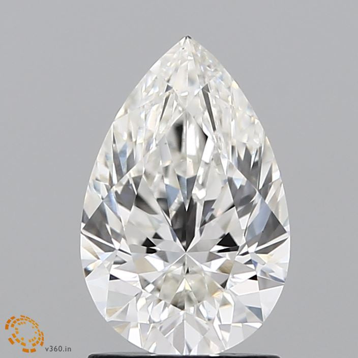 1.56 Carat Pear Lab Grown Diamond, Excellent Polish, G Color, VS1 Clarity