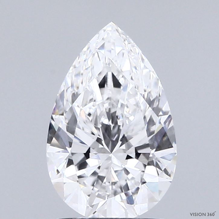 1.60 Carat Pear Lab Grown Diamond, Excellent Polish, E Color, VVS2 Clarity