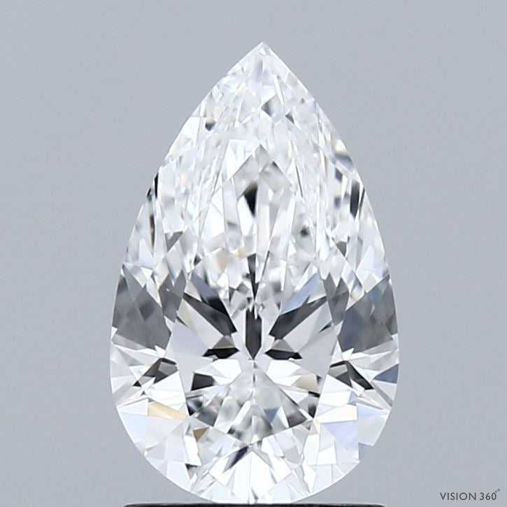 1.61 Carat Pear Lab Grown Diamond, Excellent Polish, E Color, VVS1 Clarity