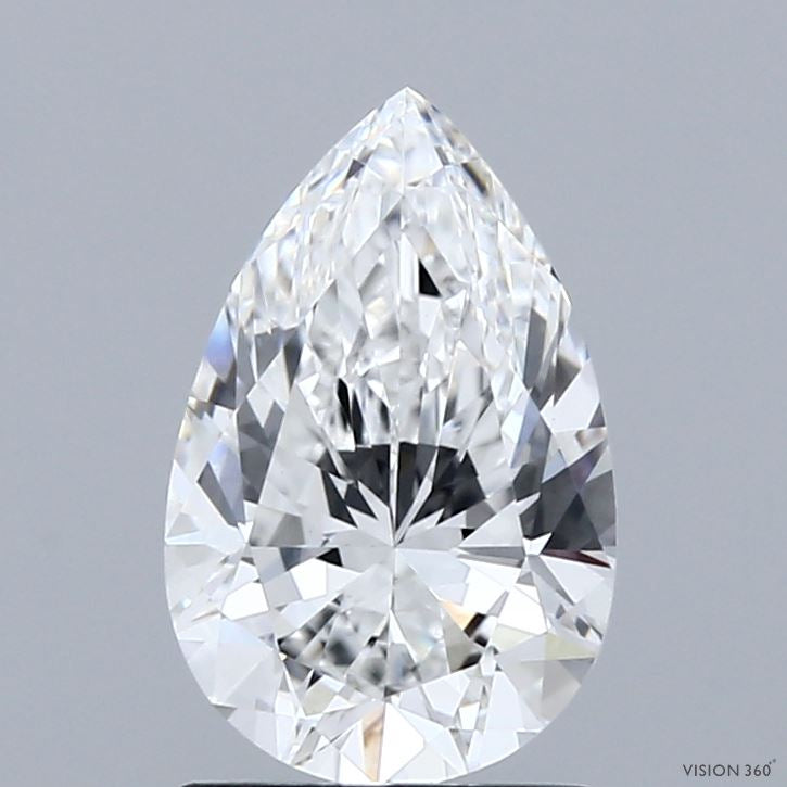 1.64 Carat Pear Lab Grown Diamond, Excellent Polish, D Color, VS1 Clarity