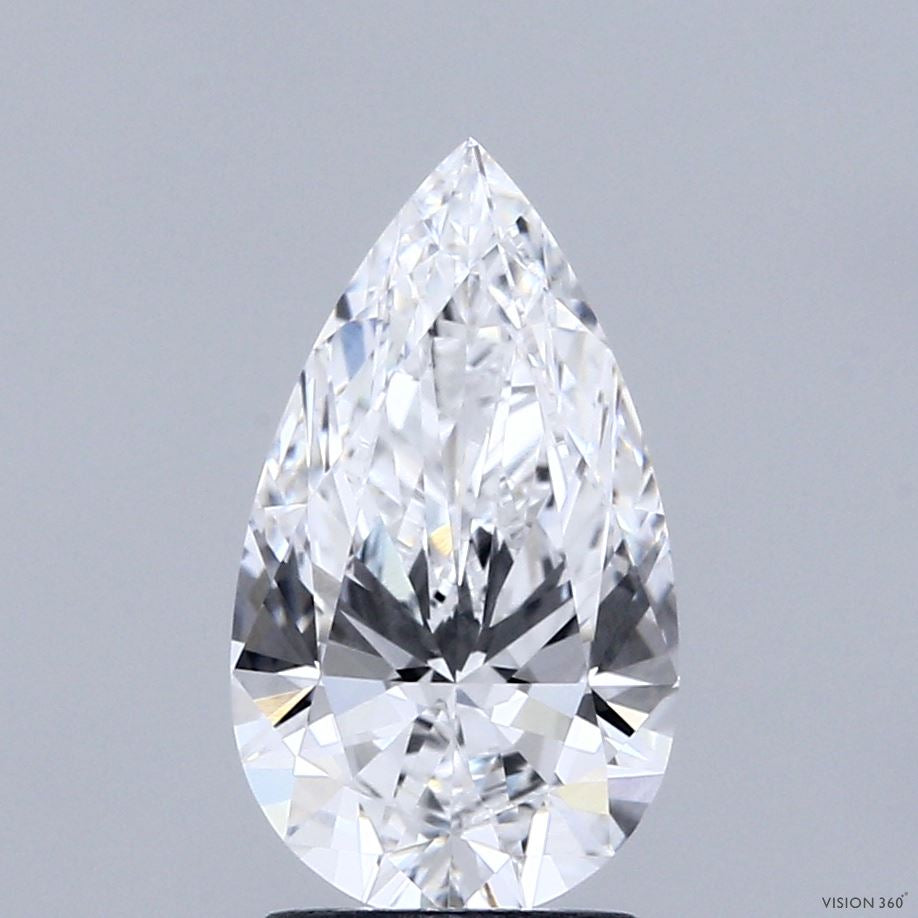 1.89 Carat Pear Lab Grown Diamond, Excellent Polish, E Color, VVS2 Clarity