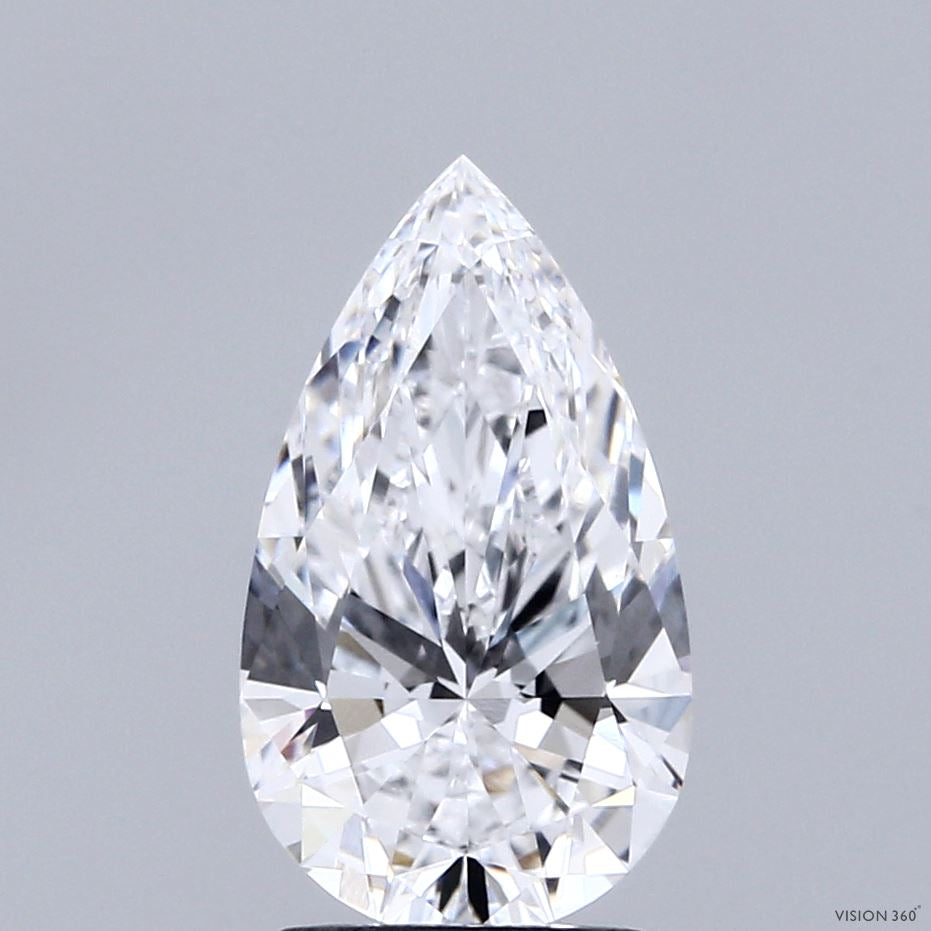 2.05 Carat Pear Lab Grown Diamond, Excellent Polish, E Color, VVS1 Clarity