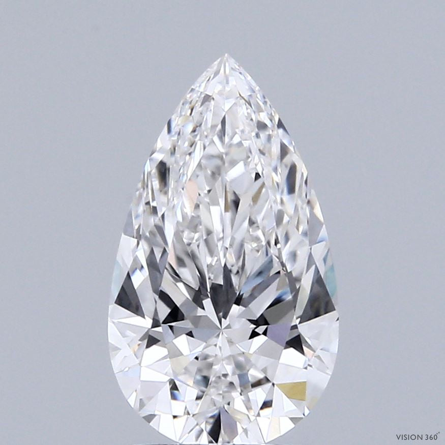 2.09 Carat Pear Lab Grown Diamond, Excellent Polish, F Color, VVS2 Clarity