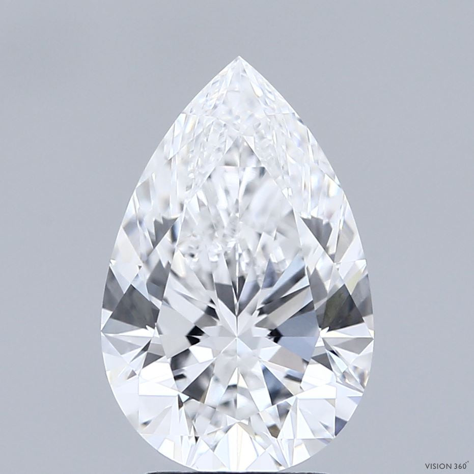 3.03 Carat Pear Lab Grown Diamond, Excellent Polish, E Color, VVS1 Clarity