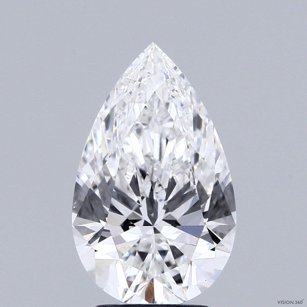 3.08 Carat Pear Lab Grown Diamond, Excellent Polish, E Color, VS1 Clarity