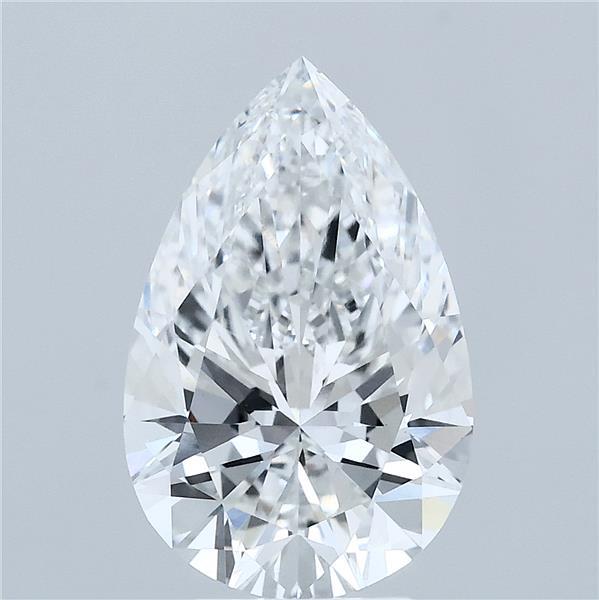 3.56 Carat Pear Lab Grown Diamond, Excellent Polish, E Color, VVS2 Clarity