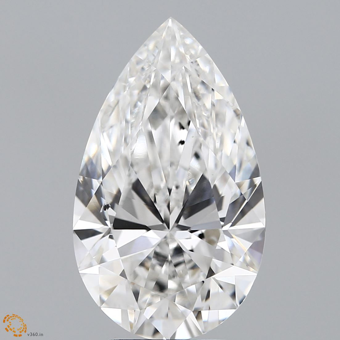 5.24 Carat Pear Lab Grown Diamond, Excellent Polish, F Color, SI1 Clarity
