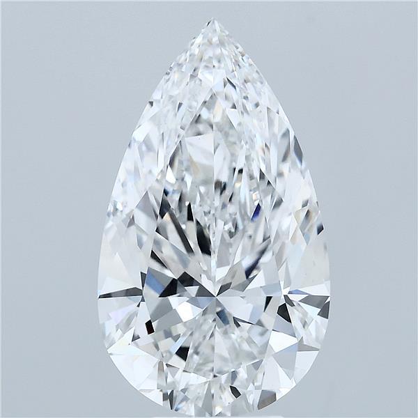 5.42 Carat Pear Lab Grown Diamond, Excellent Polish, E Color, VVS2 Clarity