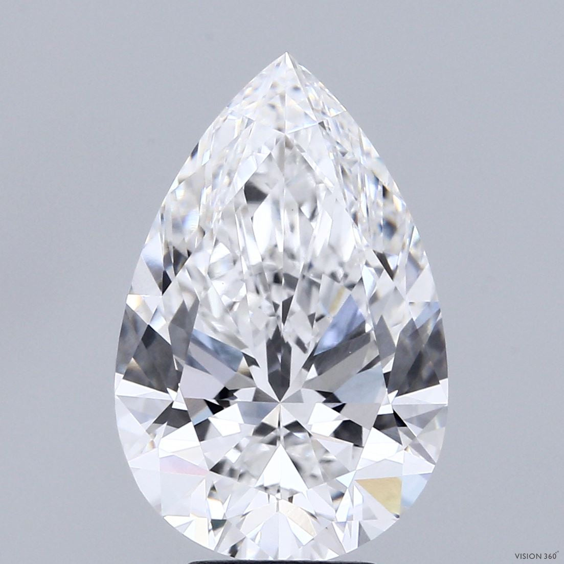 5.59 Carat Pear Lab Grown Diamond, Excellent Polish, E Color, VVS2 Clarity