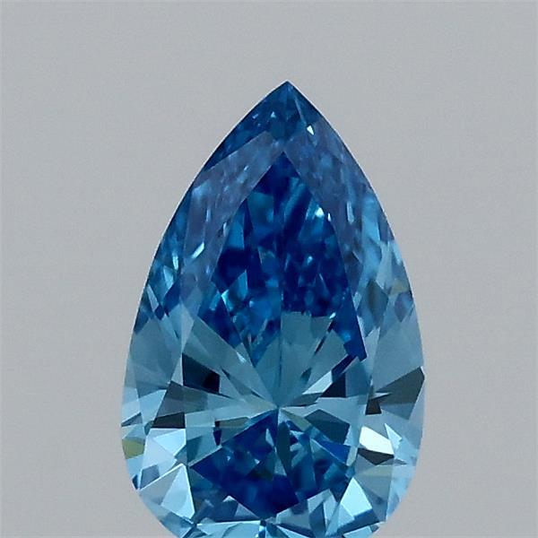 0.31 Carat Pear Lab Grown Diamond, Fancy Vivid Blue Color, VS1 Clarity