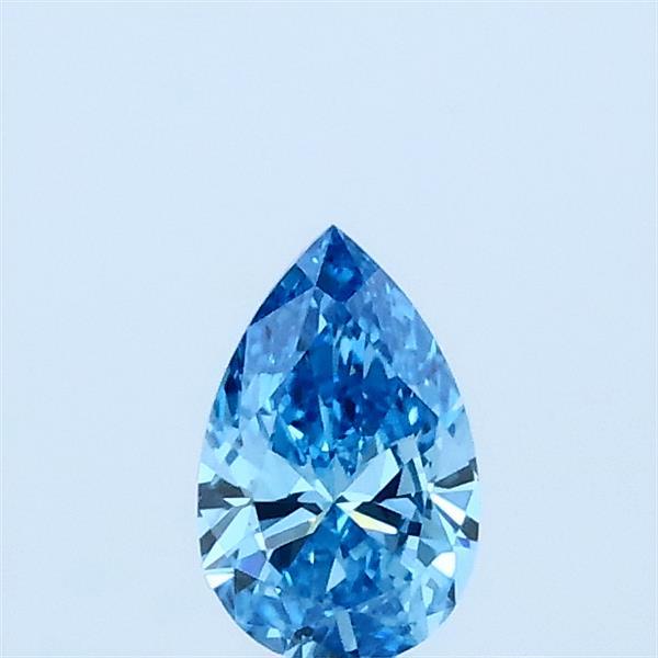 0.30 Carat Pear Lab Grown Diamond, Fancy Vivid Blue Color, VS1 Clarity