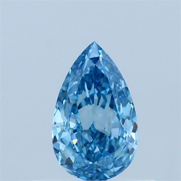 0.46 Carat Pear Lab Grown Diamond, Fancy Vivid Blue Color, VS1 Clarity