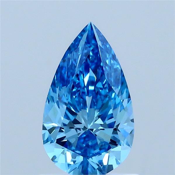 1.00 Carat Pear Lab Grown Diamond, Fancy Vivid Blue Color, VS1 Clarity