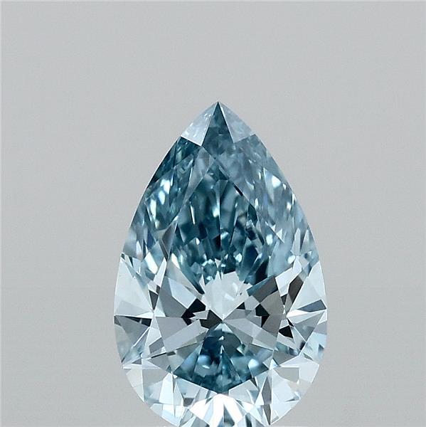 1.15 Carat Pear Lab Grown Diamond, Fancy Vivid Blue Color, VVS2 Clarity